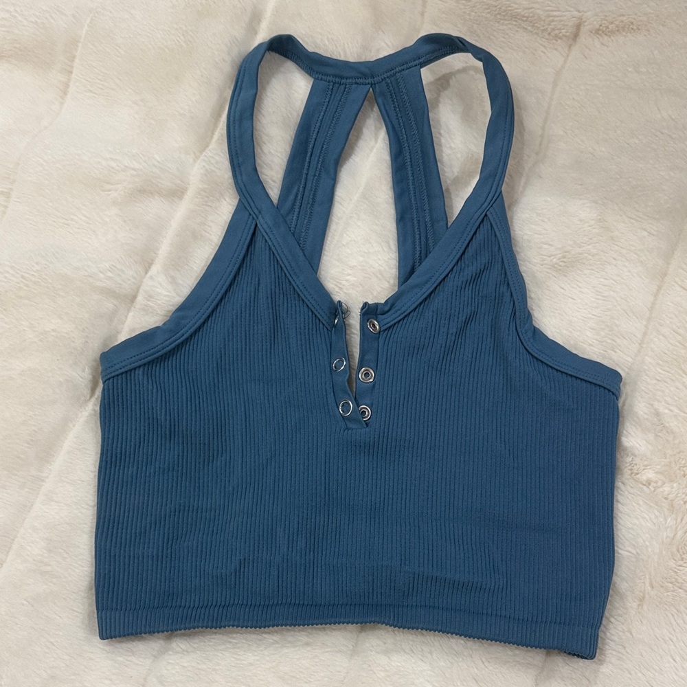 Women's Blue Halter Top